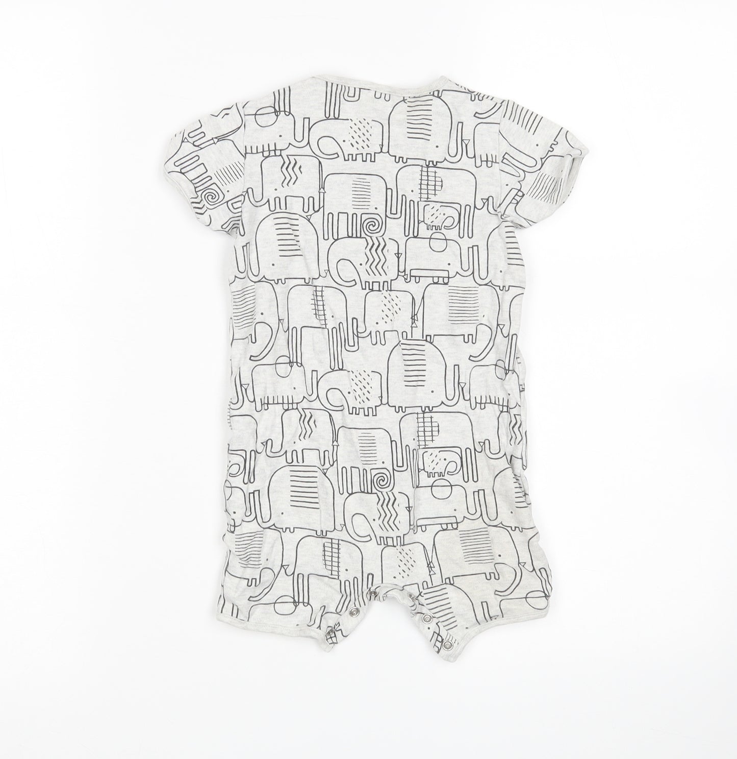 NEXT Boys Grey Animal Print  Romper One-Piece Size 12-18 Months