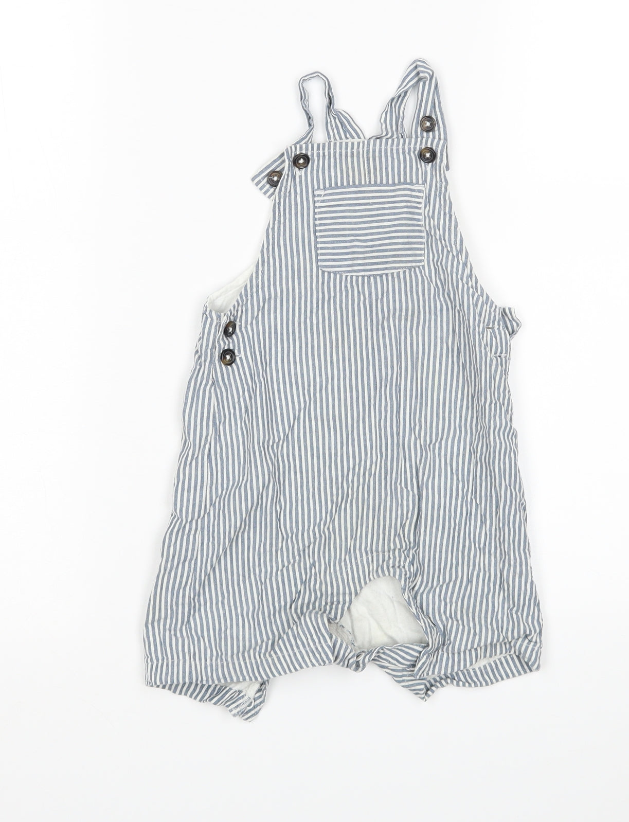 M&S Boys Multicoloured Striped  Dungaree One-Piece Size 12-18 Months