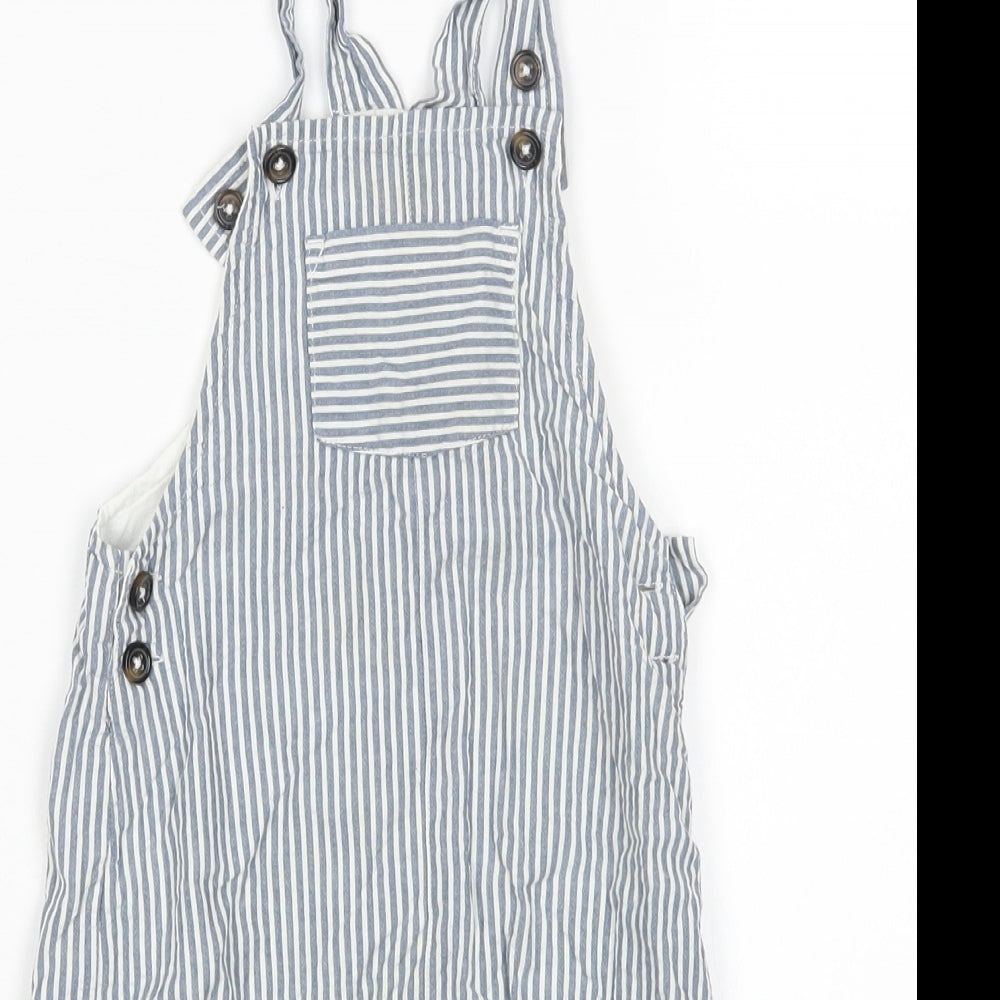 M&S Boys Multicoloured Striped  Dungaree One-Piece Size 12-18 Months