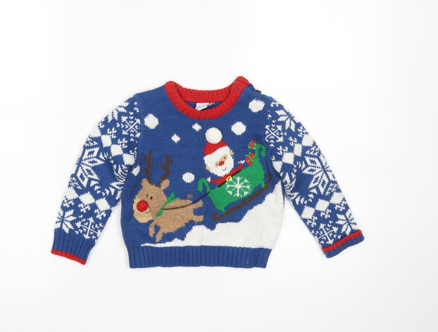 Mini Club Boys Multicoloured Argyle/Diamond  Pullover Jumper Size 12-18 Months  - Christmas