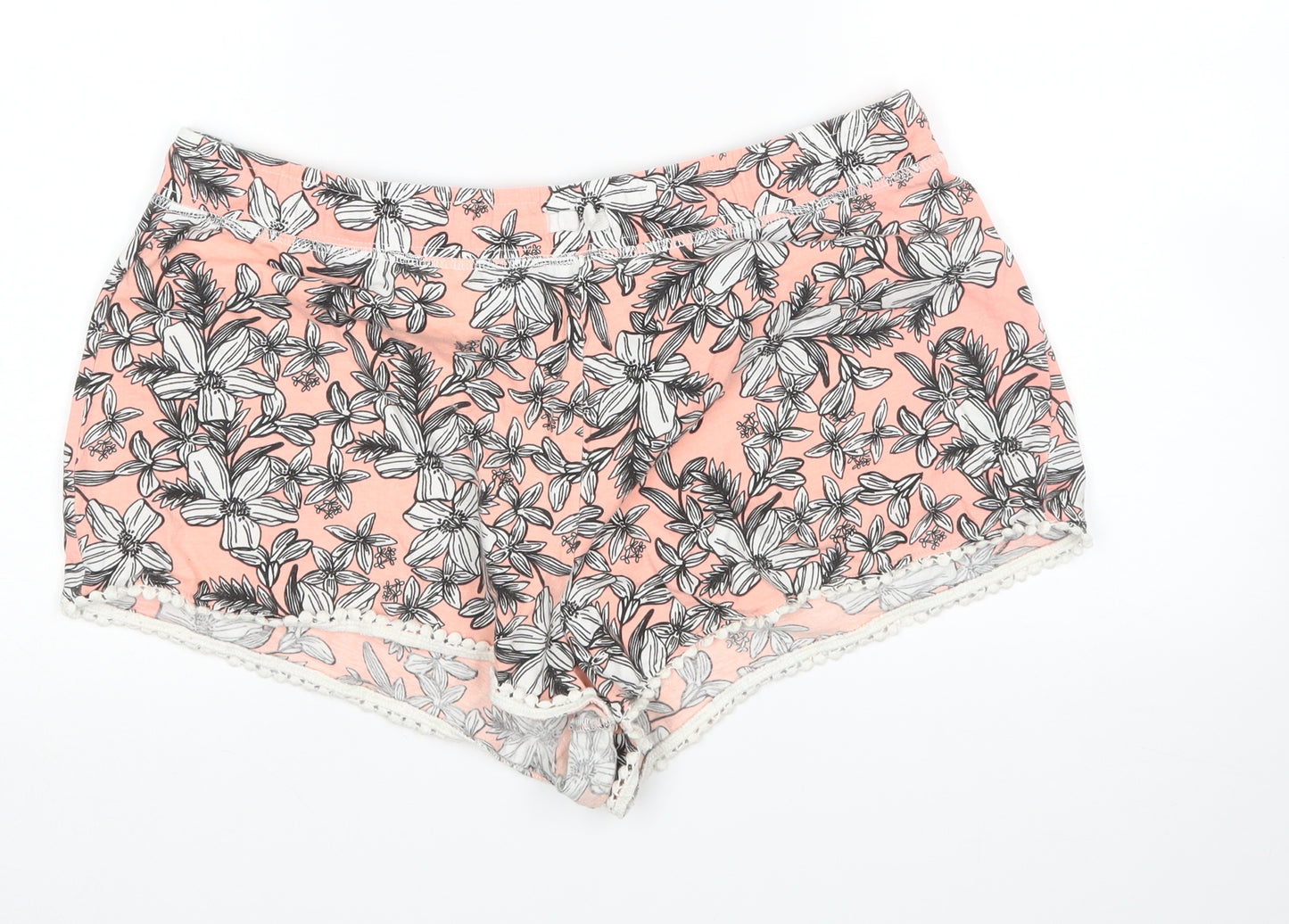 Peacocks Womens Pink Floral  Sweat Shorts Size 18