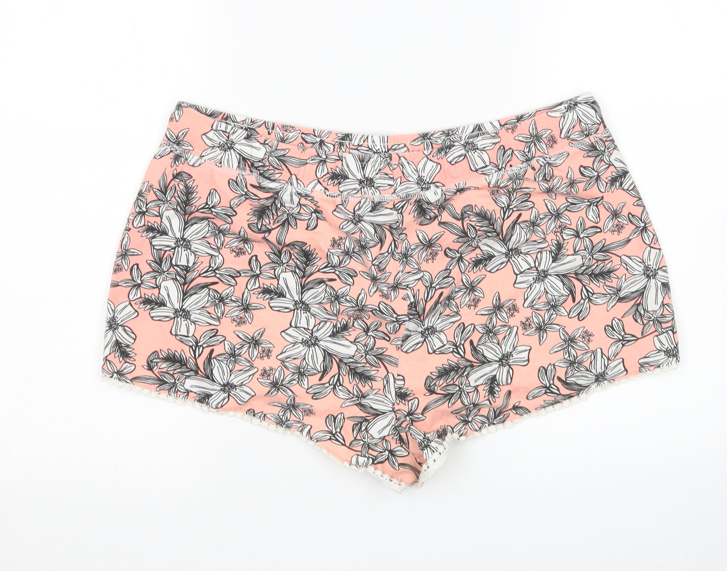 Peacocks Womens Pink Floral  Sweat Shorts Size 18