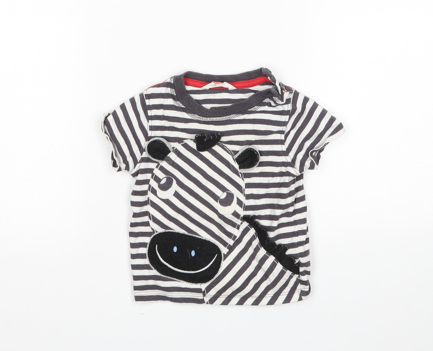 John Lewis Boys Multicoloured Striped  Basic T-Shirt Size 9-12 Months  - Zebra