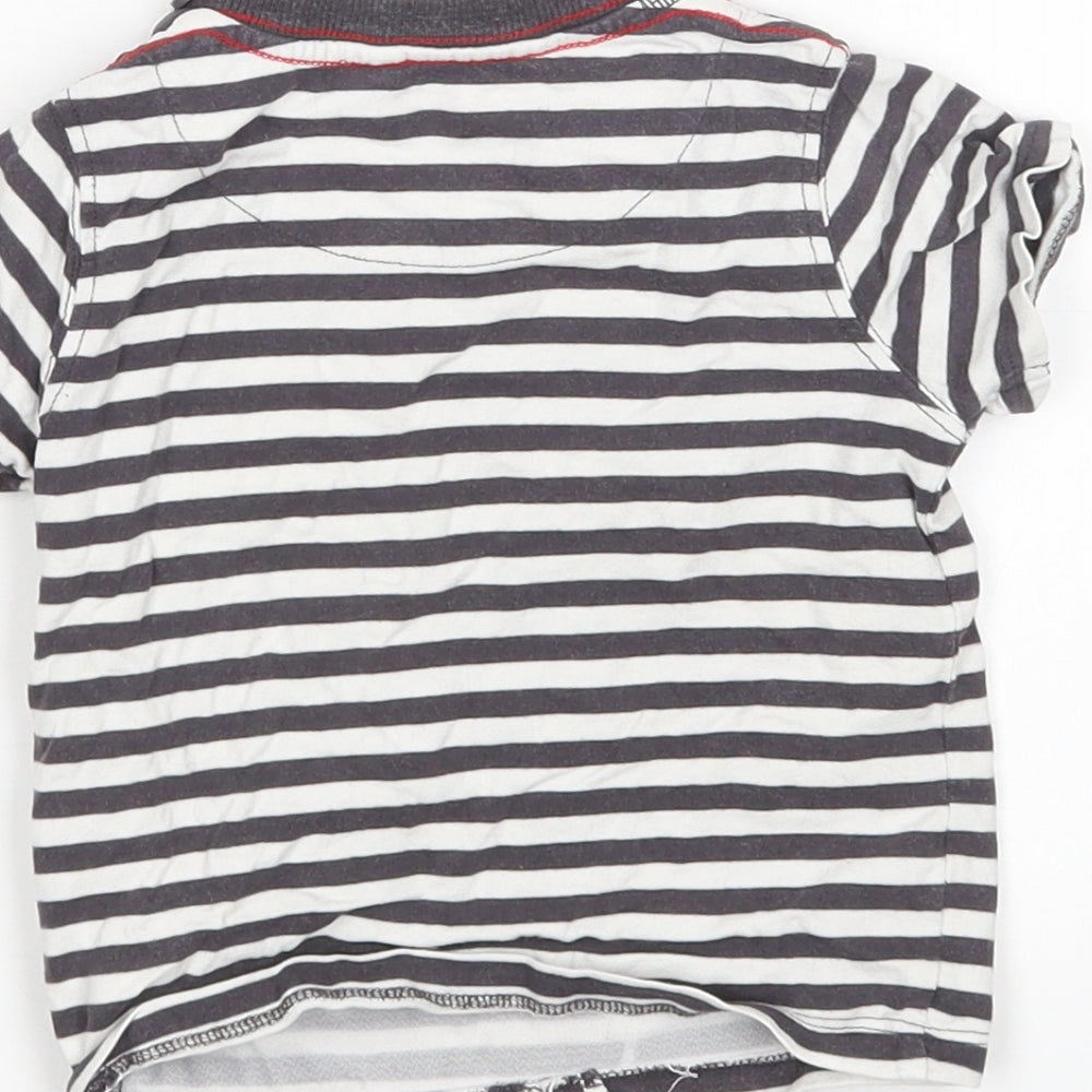 John Lewis Boys Multicoloured Striped  Basic T-Shirt Size 9-12 Months  - Zebra