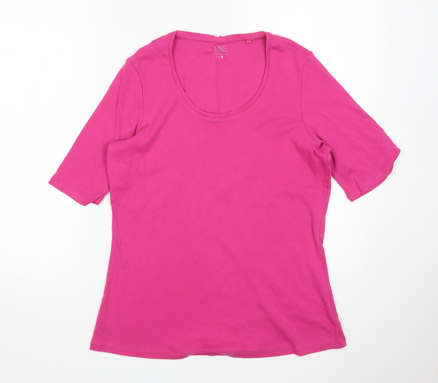 M&S Womens Pink   Basic T-Shirt Size 18