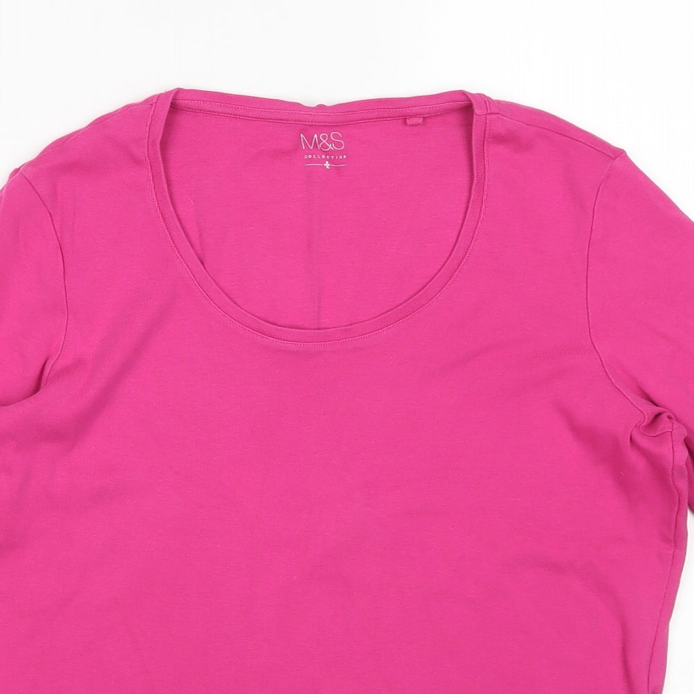 M&S Womens Pink   Basic T-Shirt Size 18