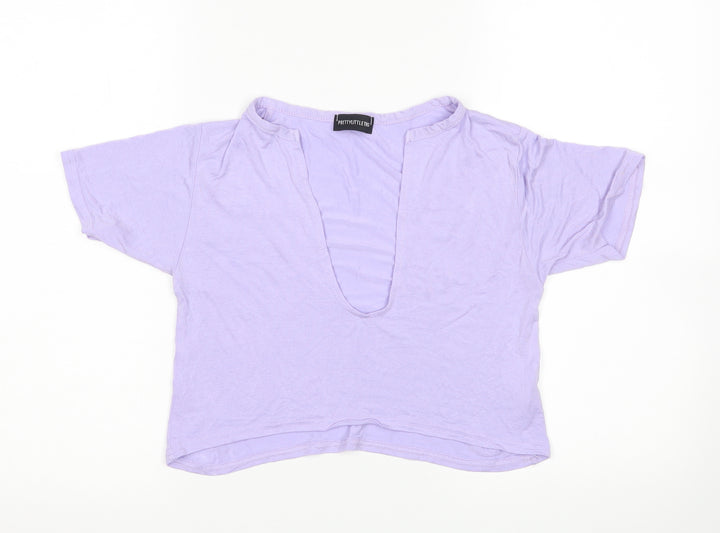 PRETTYLITTLETHING Womens Purple   Cropped T-Shirt Size 8