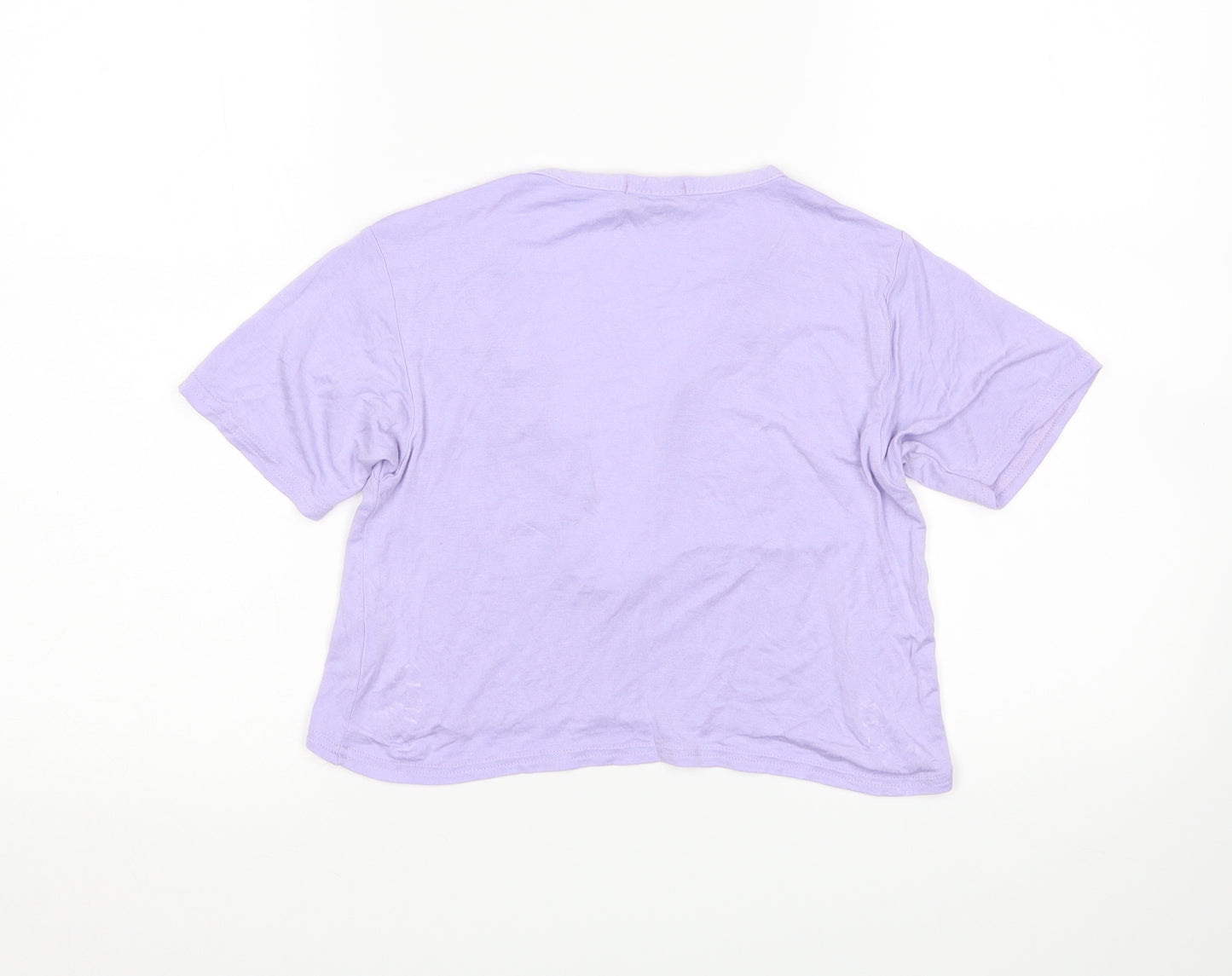 PRETTYLITTLETHING Womens Purple   Cropped T-Shirt Size 8