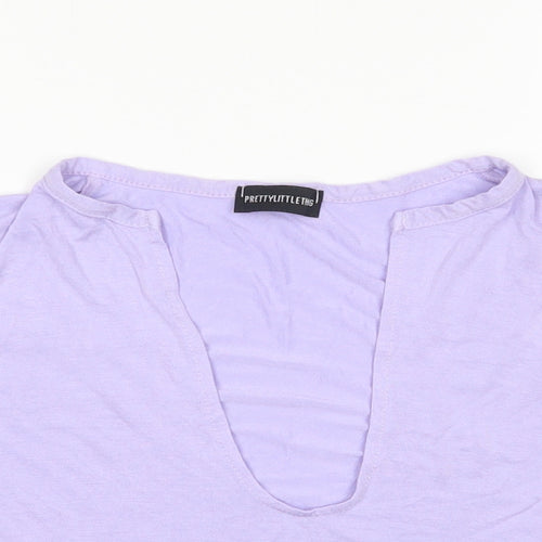 PRETTYLITTLETHING Womens Purple   Cropped T-Shirt Size 8