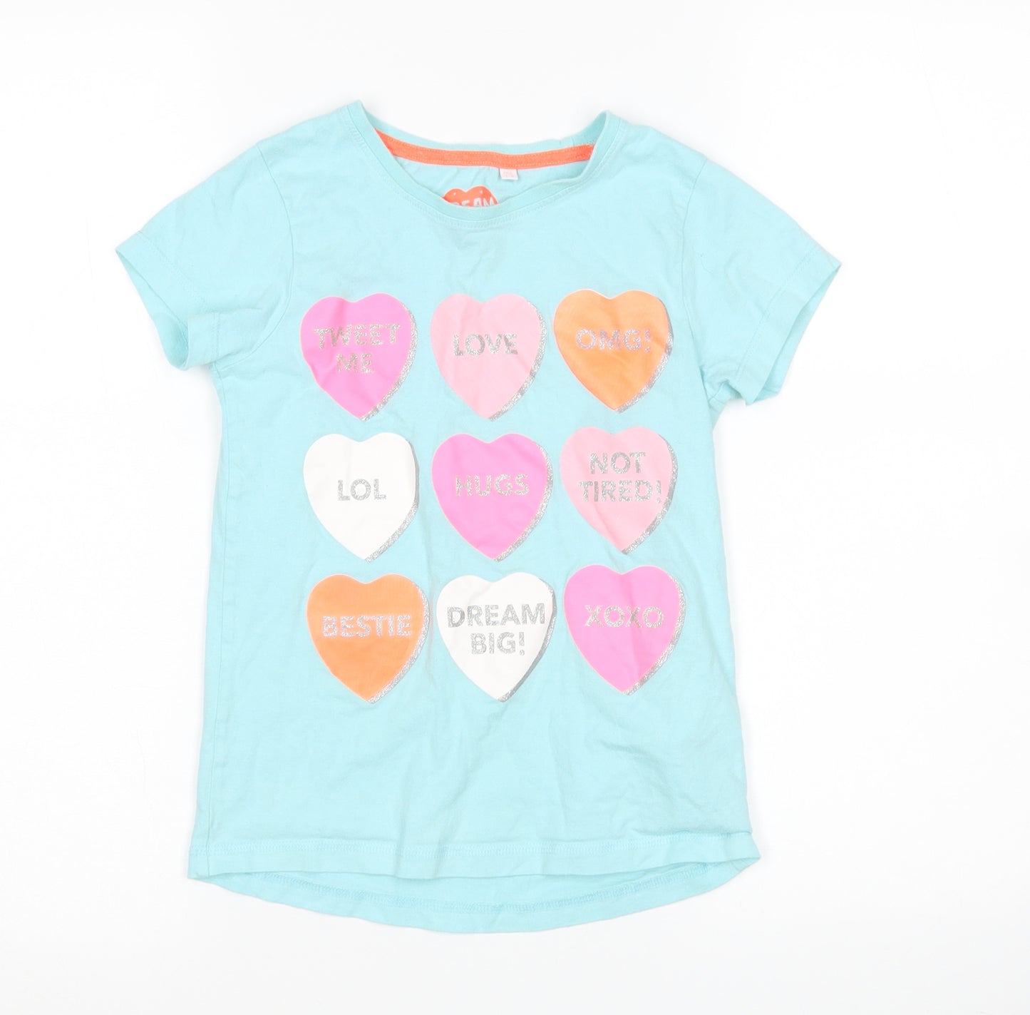 Bluezoo Girls Blue   Basic T-Shirt Size 7-8 Years