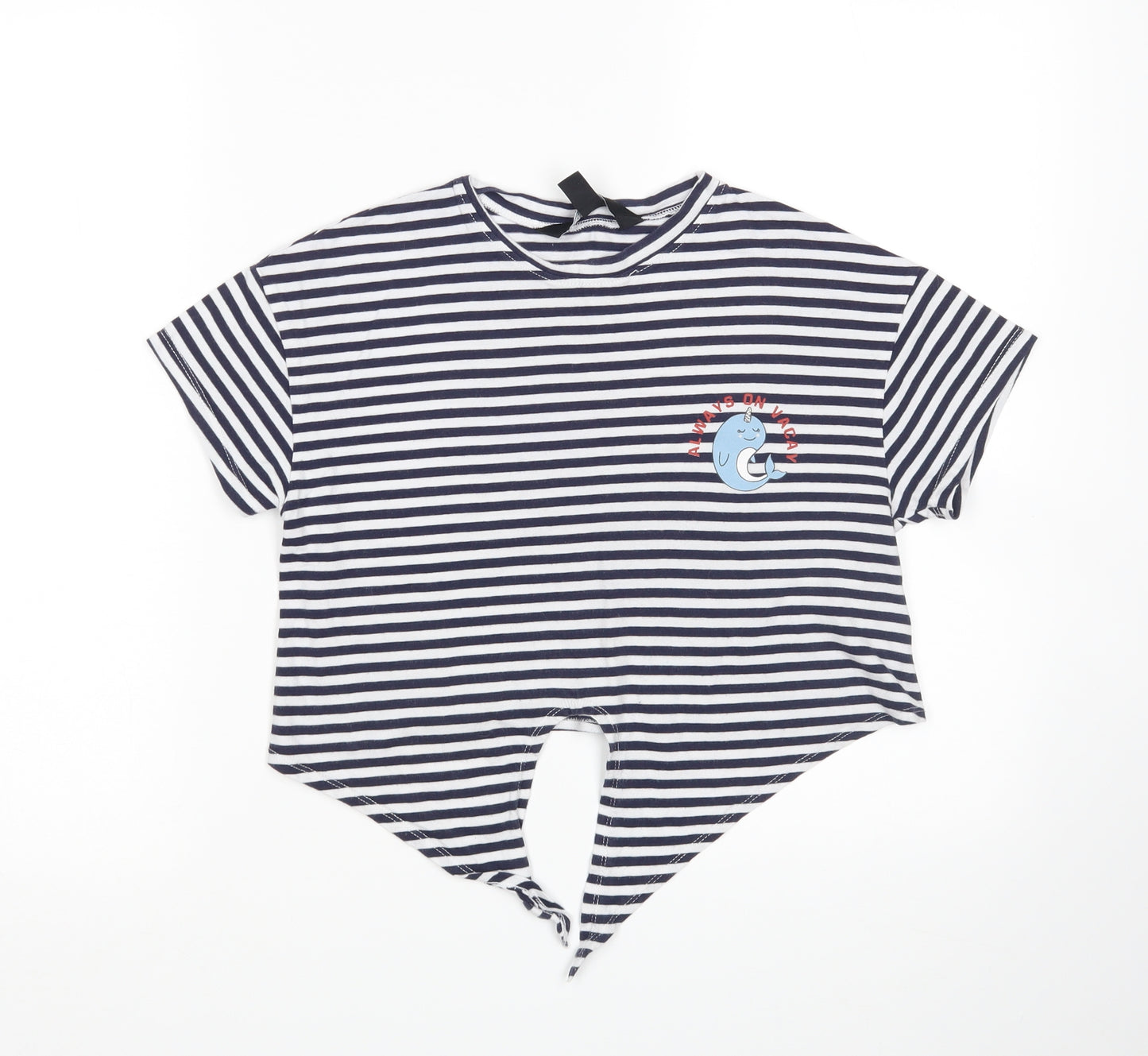 New Look Girls Multicoloured Striped  Basic T-Shirt Size 9 Years