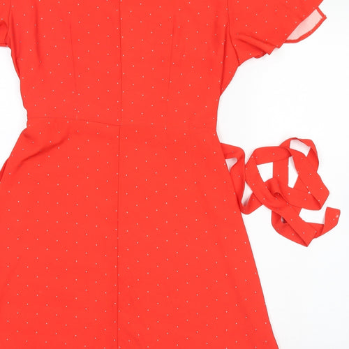 George Womens Red Polka Dot  A-Line  Size 14