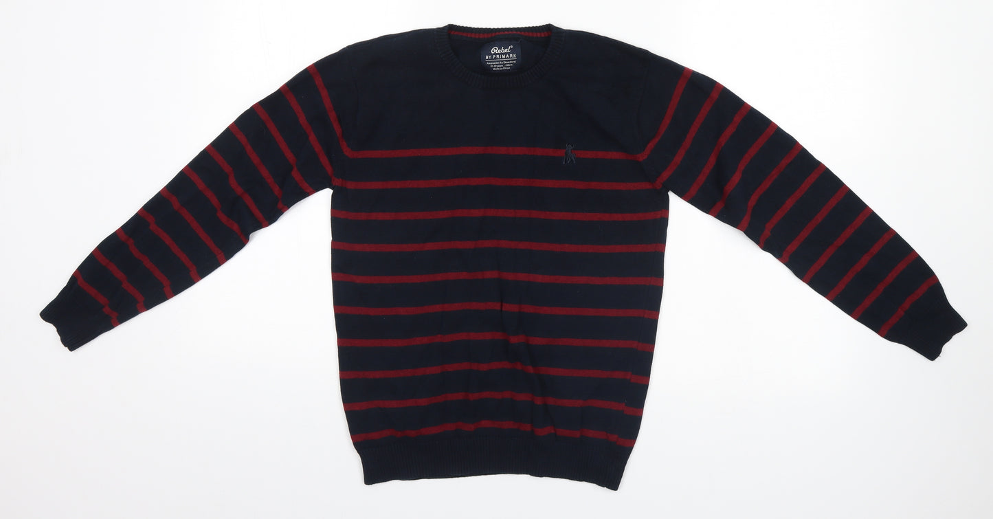 Primark Boys Red Striped  Pullover Jumper Size 12-13 Years
