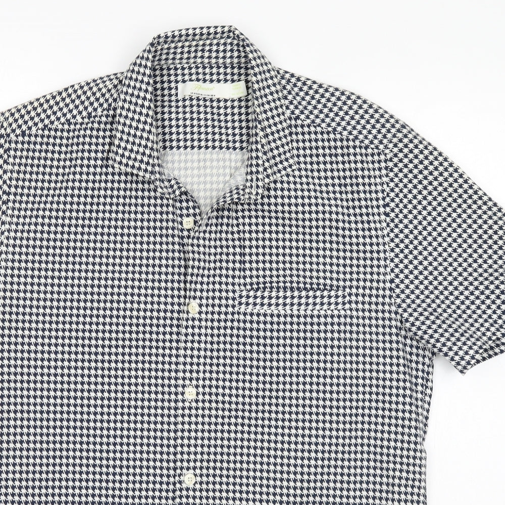 Topman Mens White Houndstooth   Button-Up Size M