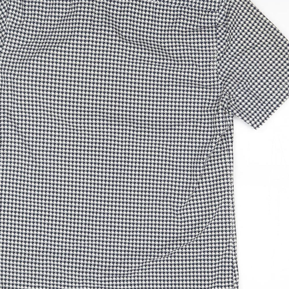 Topman Mens White Houndstooth   Button-Up Size M