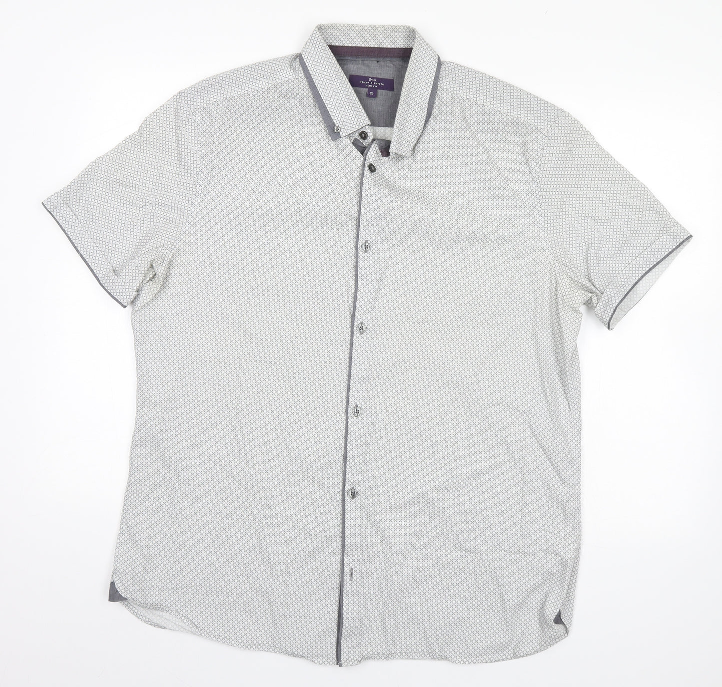 George Mens White Geometric   Button-Up Size XL
