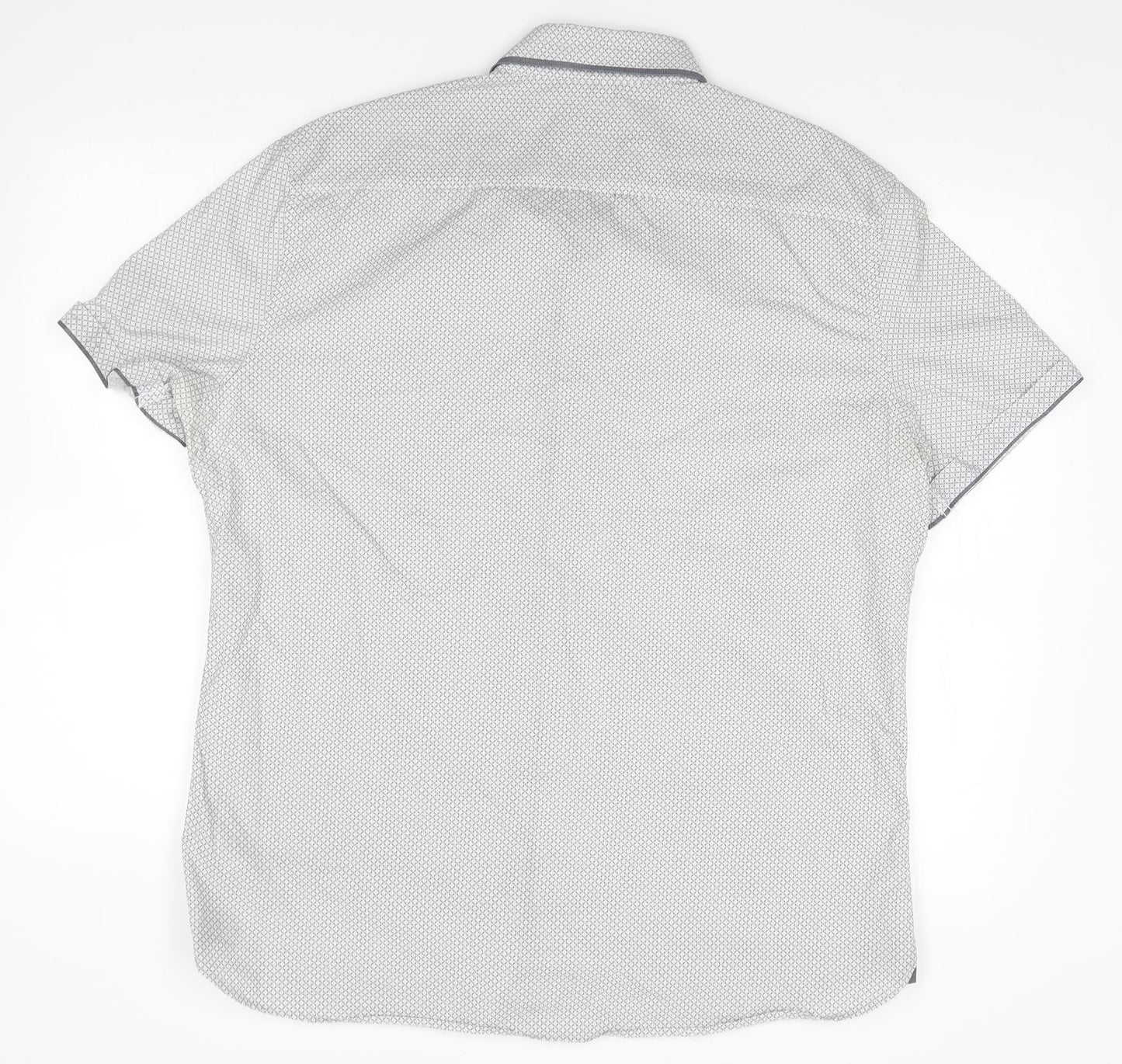 George Mens White Geometric   Button-Up Size XL