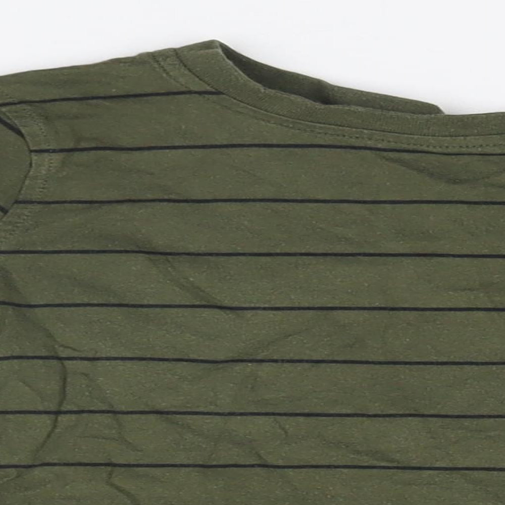 George Boys Green Striped  Basic T-Shirt Size 3-4 Years