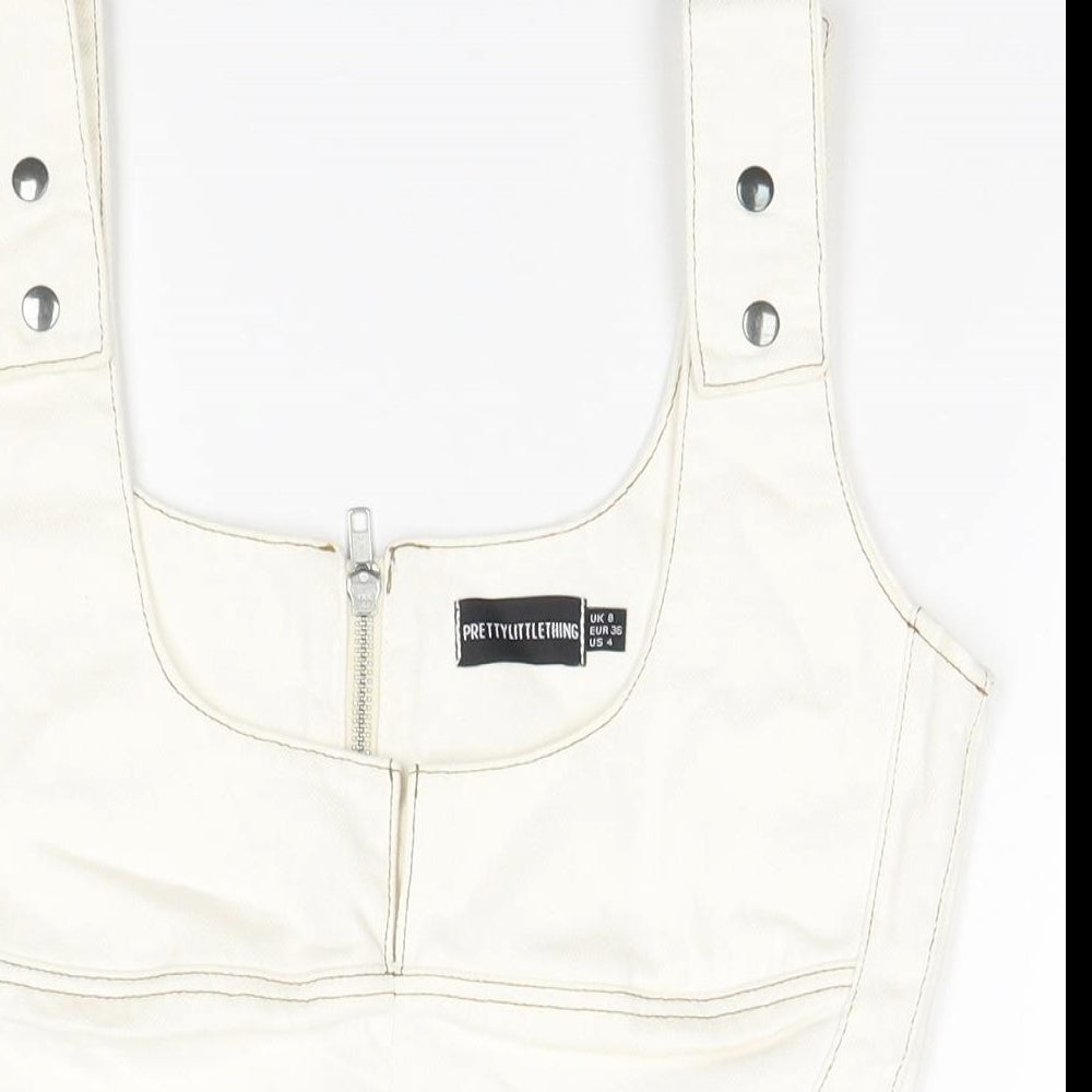 PRETTYLITTLETHING Womens White   Basic Tank Size 8