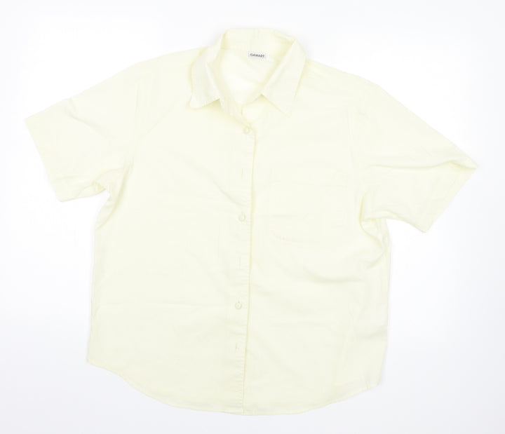 Damart Womens Yellow   Basic Button-Up Size 14