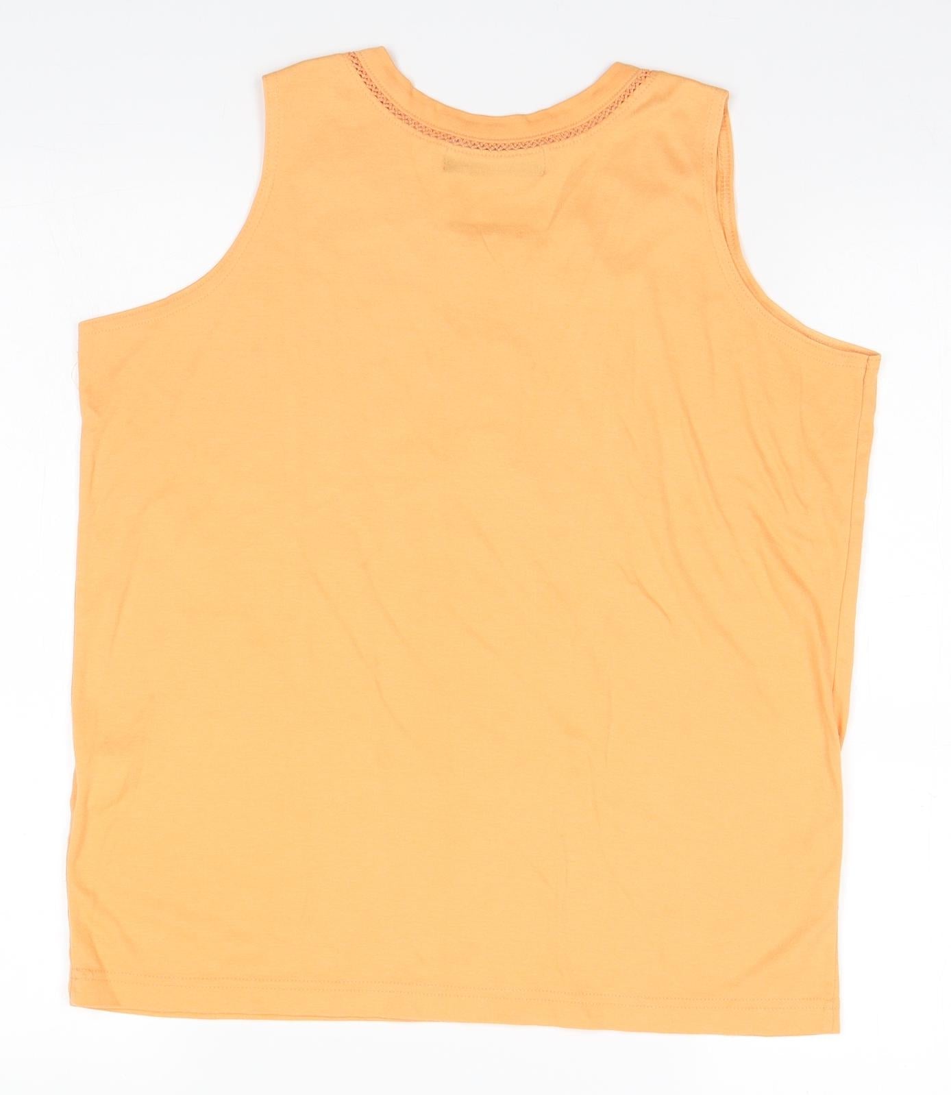 Design Essentials Womens Orange   Basic Tank Size S