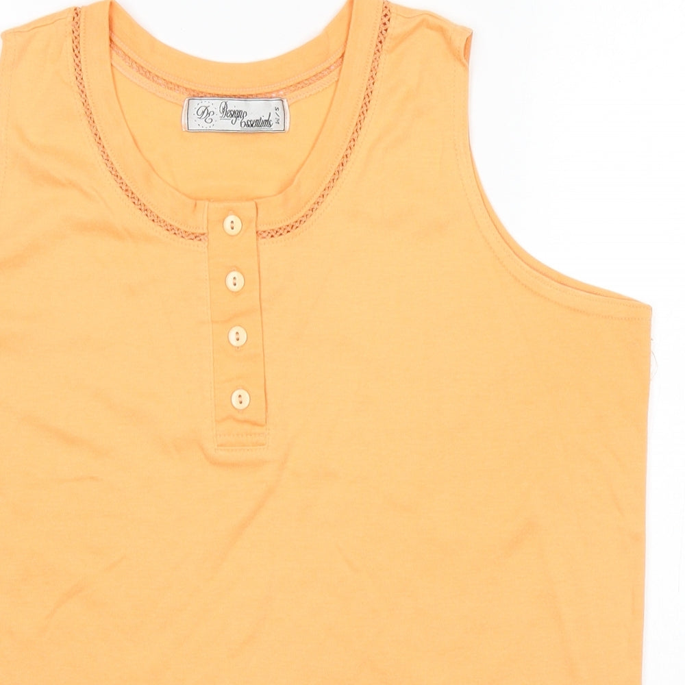 Design Essentials Womens Orange   Basic Tank Size S