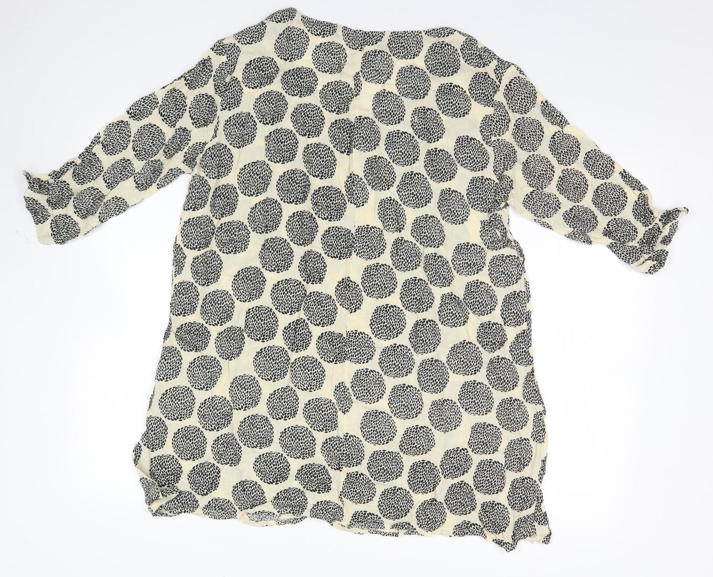 Capri Womens Beige Polka Dot  Basic Blouse Size S