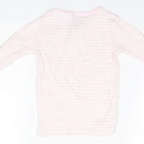 Carter's Girls White Striped  Basic T-Shirt Size 5 Years