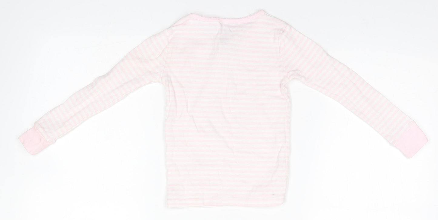 Carter's Girls White Striped  Basic T-Shirt Size 5 Years