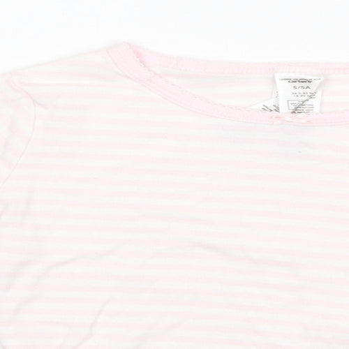Carter's Girls White Striped  Basic T-Shirt Size 5 Years