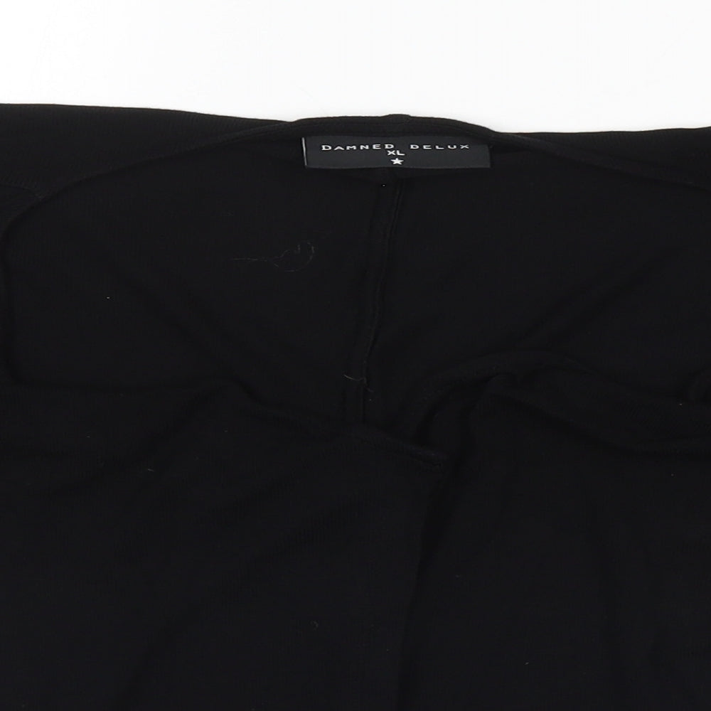 Dammed Delux Womens Black   Cardigan Jumper Size XL