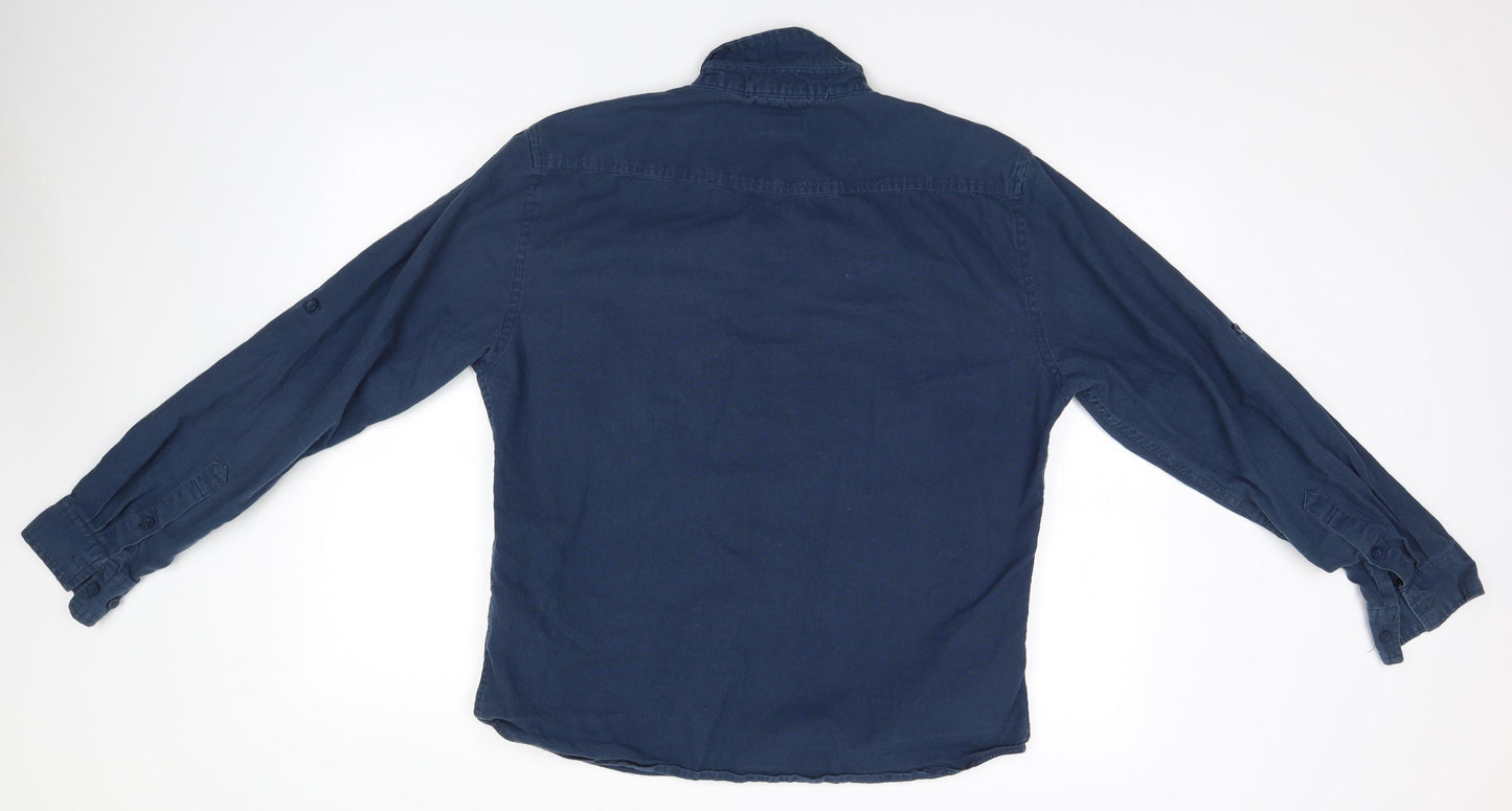 Kangol Mens Blue    Button-Up Size L