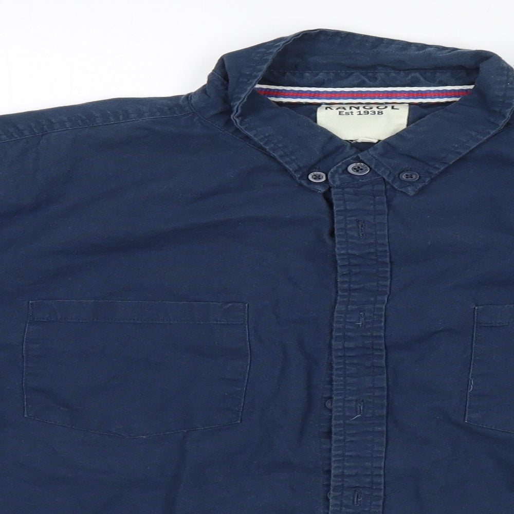 Kangol Mens Blue    Button-Up Size L