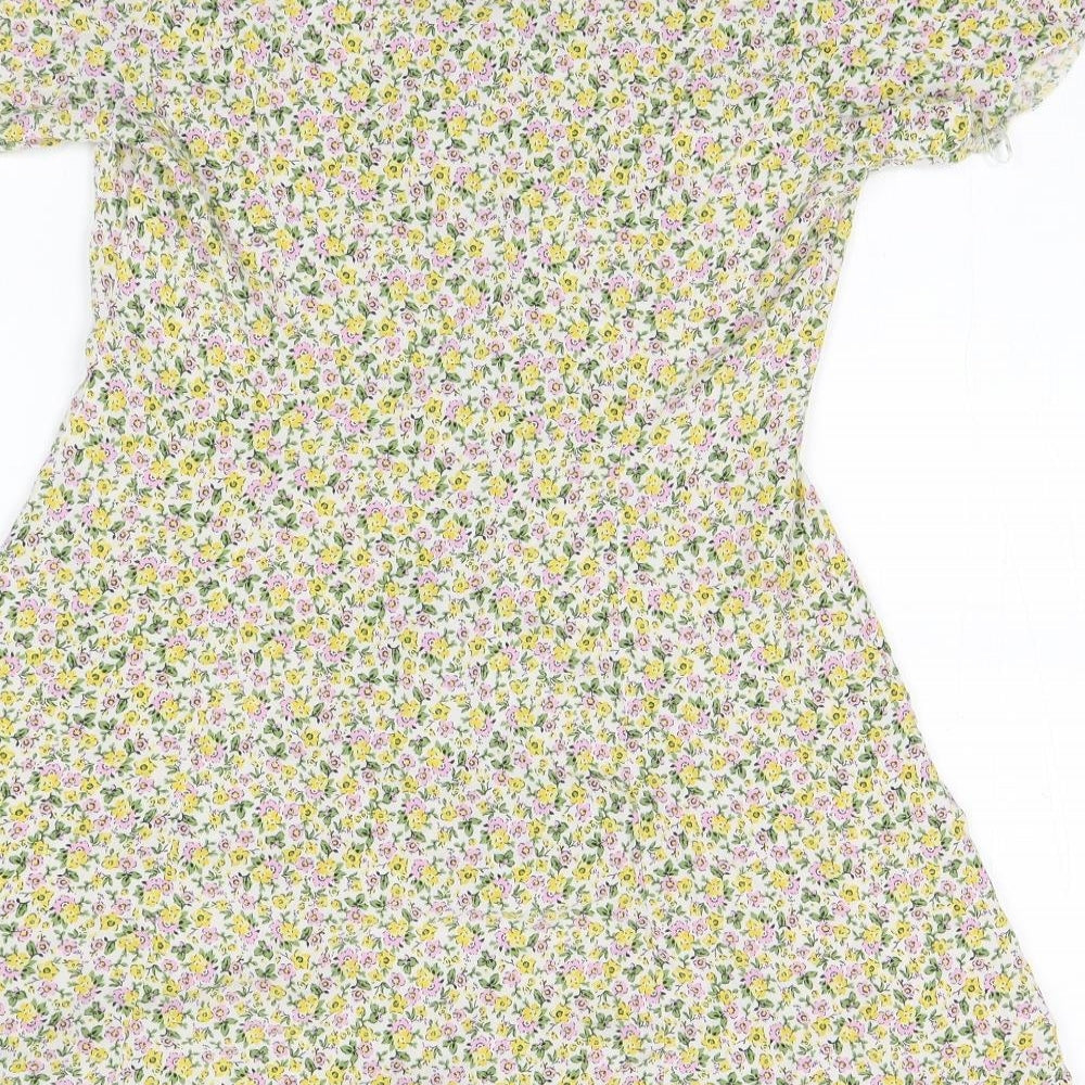 New Look Womens White Floral  A-Line  Size 14