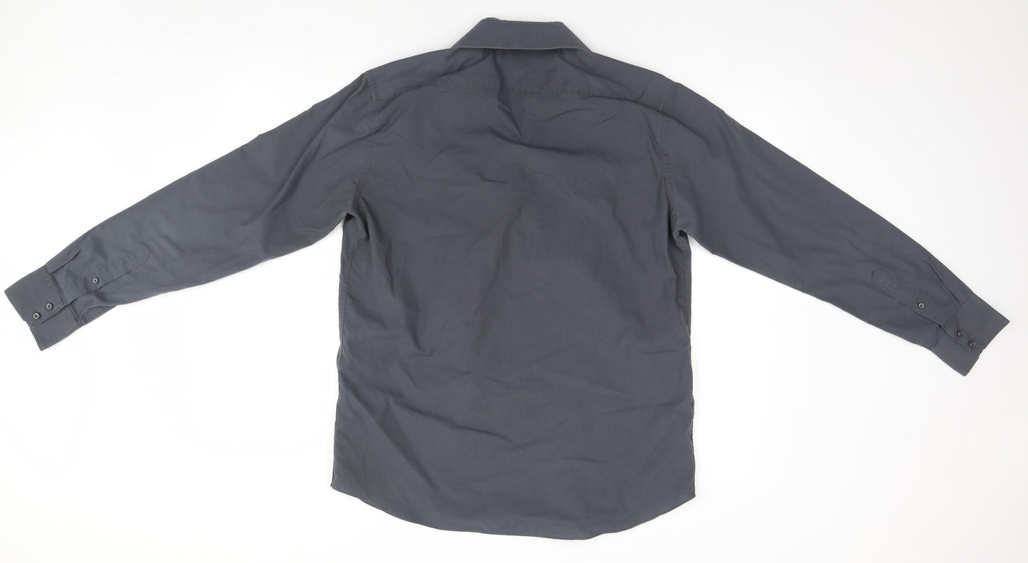 Taylor & Wright Mens Grey    Button-Up Size 15.5