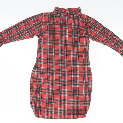 I SAW IT FIRST Womens Red Plaid  Top Pyjama Top Size 10