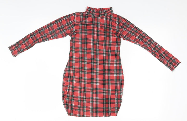 I SAW IT FIRST Womens Red Plaid Top Pyjama Top Size 10