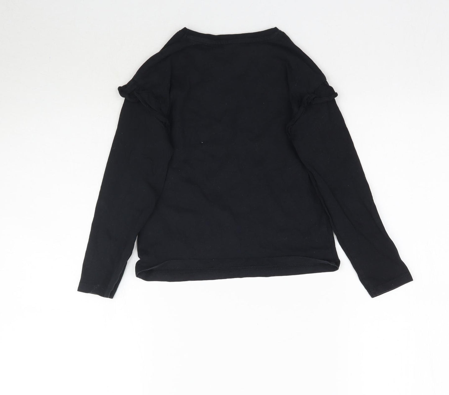 George Girls Black   Basic T-Shirt Size 6-7 Years