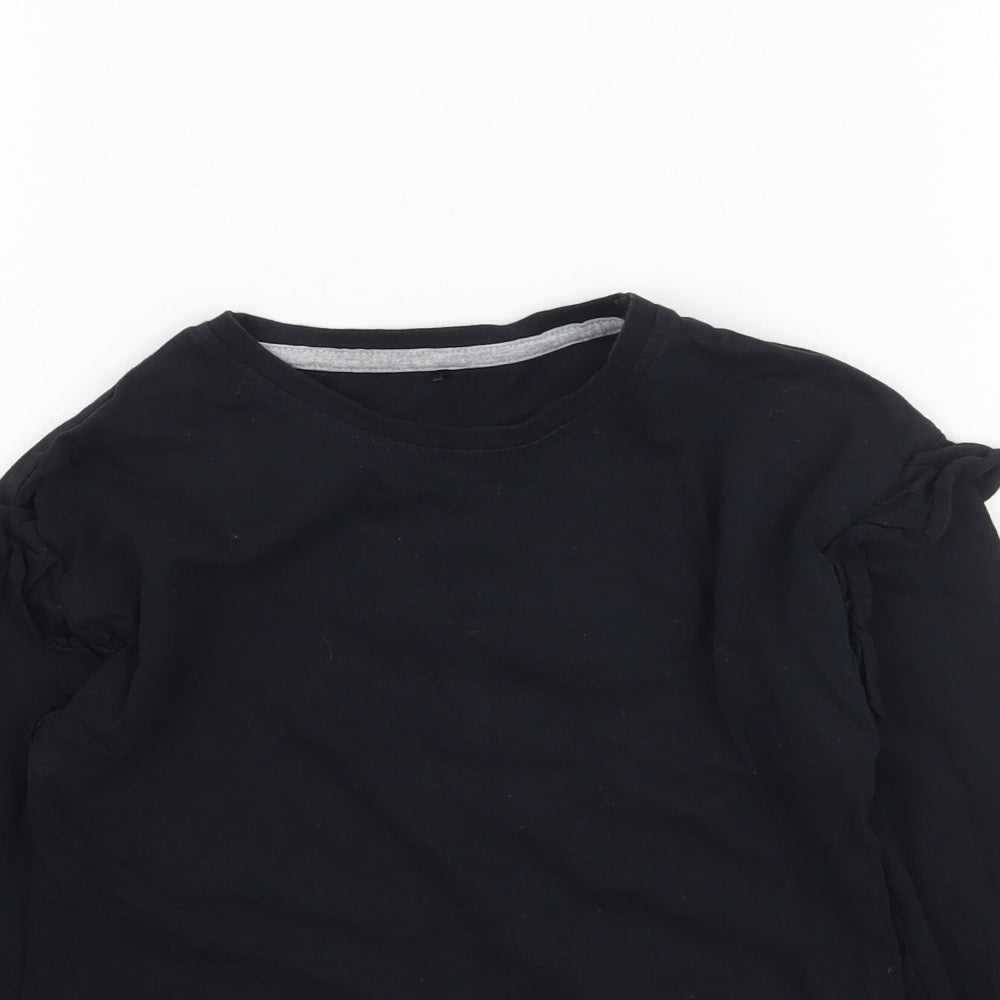George Girls Black   Basic T-Shirt Size 6-7 Years