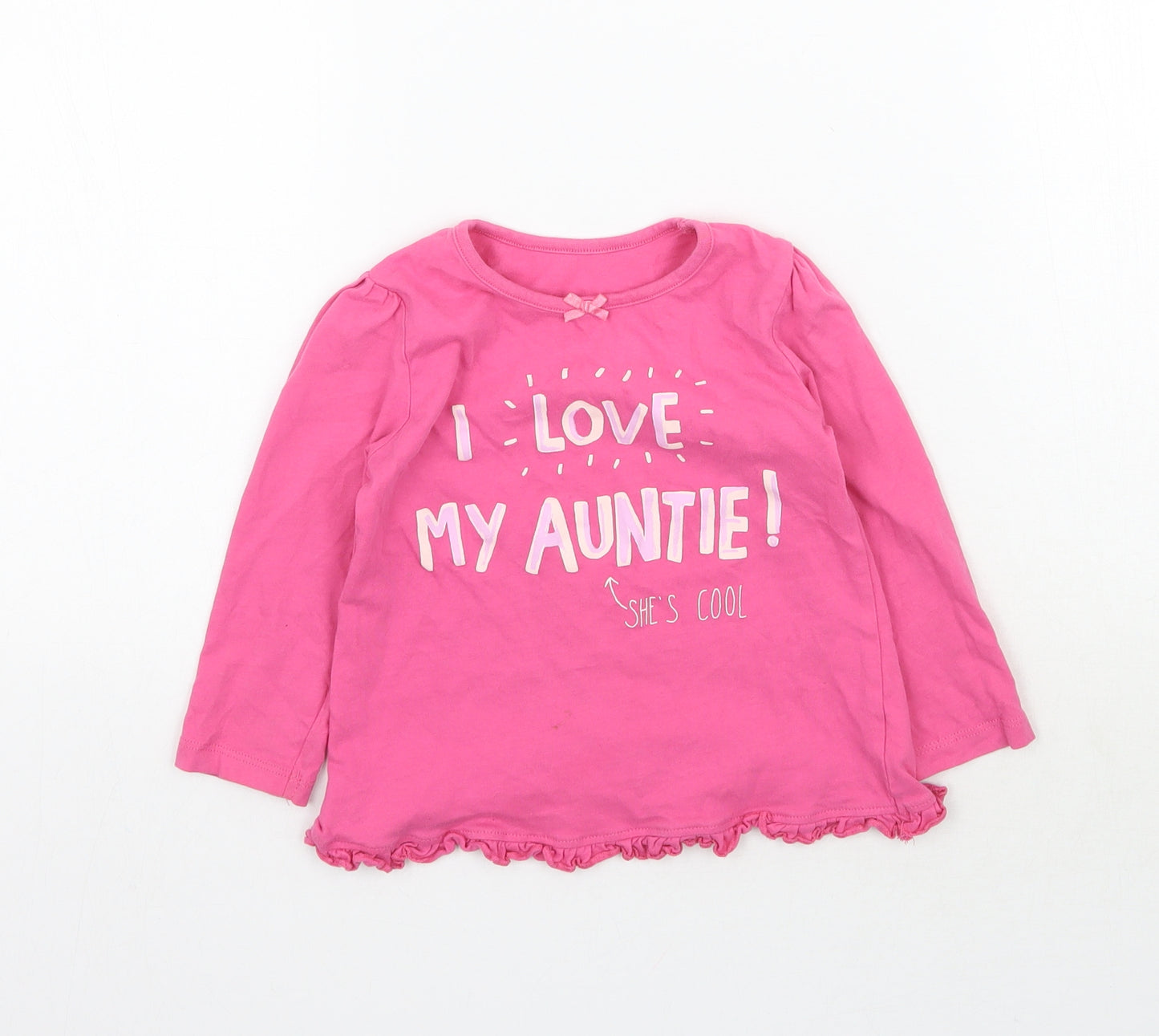 George Girls Pink   Basic T-Shirt Size 12-18 Months  - I Love my auntie