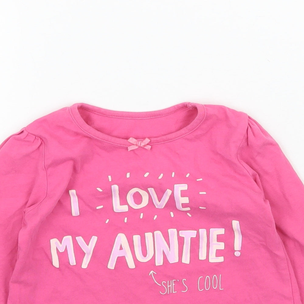 George Girls Pink   Basic T-Shirt Size 12-18 Months  - I Love my auntie