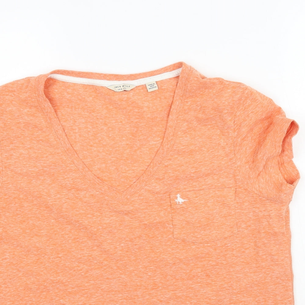 Jack Wills Womens Orange   Basic T-Shirt Size 10