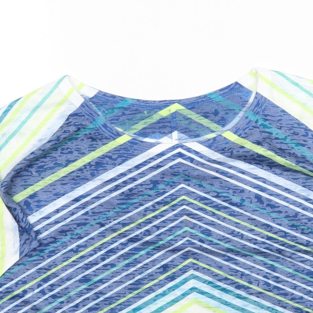 Just Elegance Womens Multicoloured Striped  Basic T-Shirt Size L  - Tie front