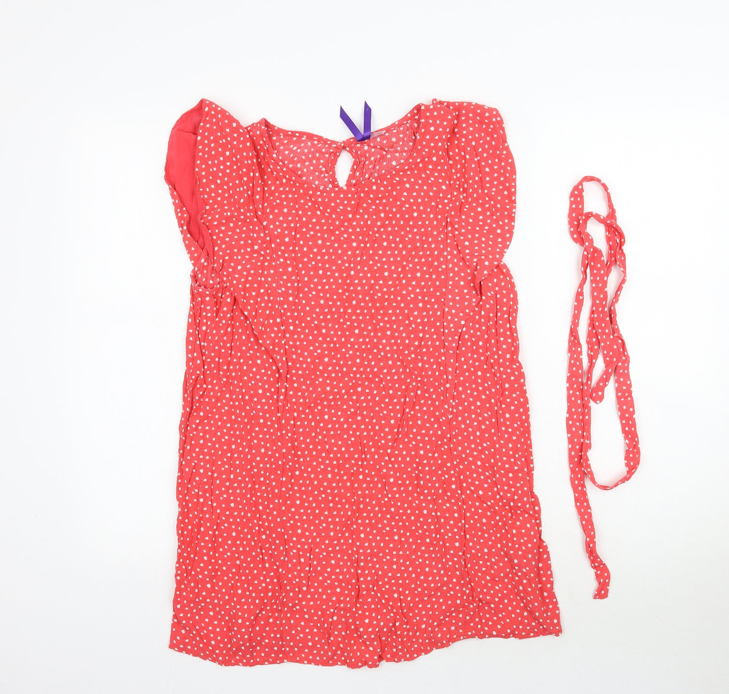 Seraphine Womens Red Polka Dot  Basic Blouse Size 10  - Coral red colour