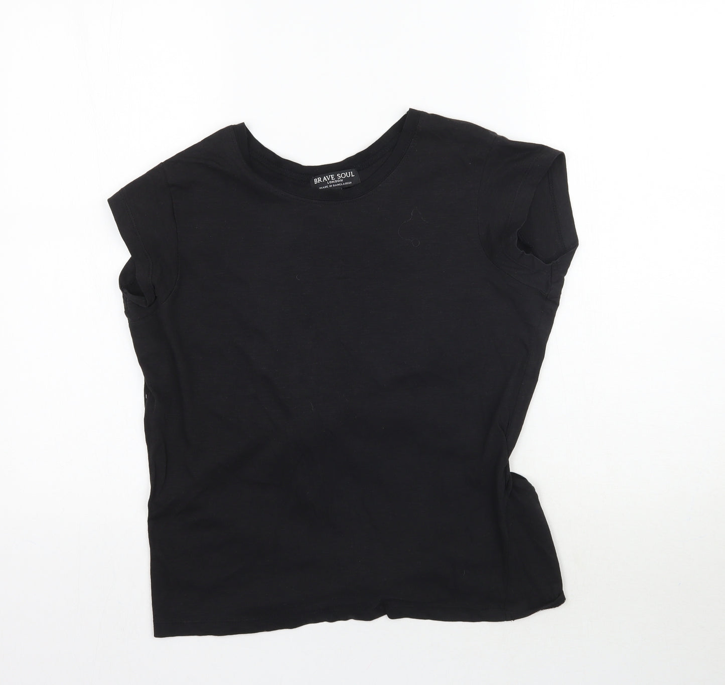 Brave Soul Womens Black   Basic T-Shirt Size XS  - Tie back