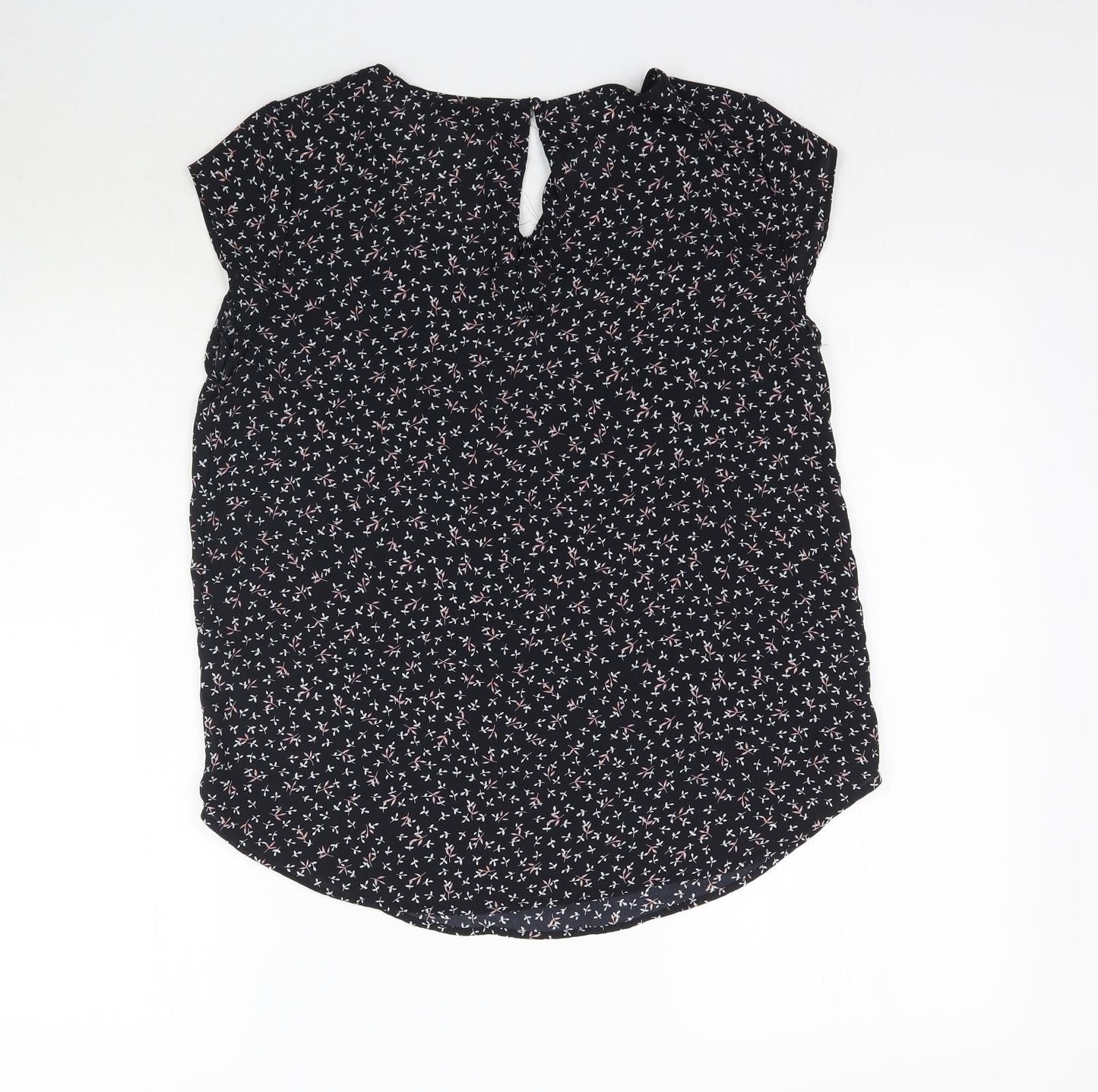 Premise Womens Black Floral  Basic Blouse Size S