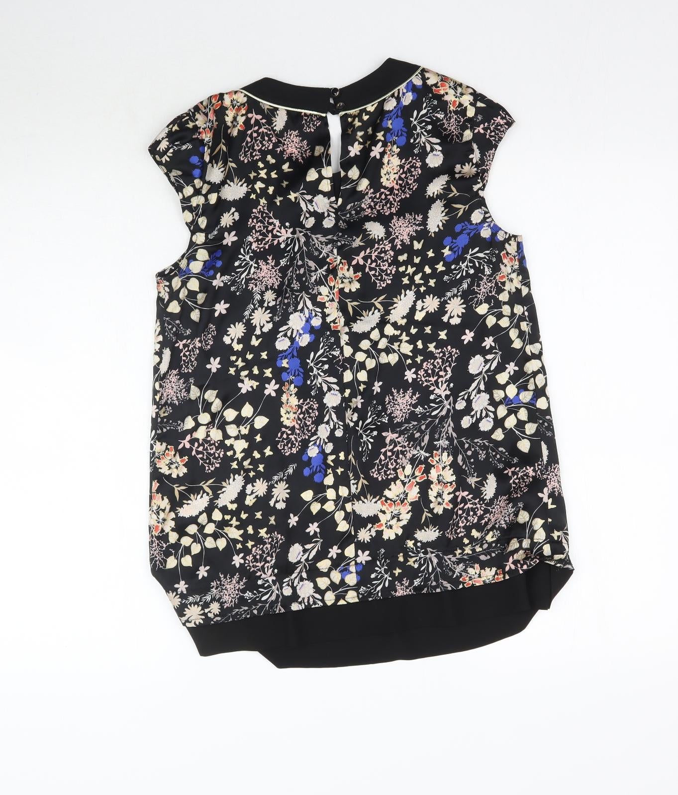 Dorothy Perkins Womens Black Floral  Basic Blouse Size 10