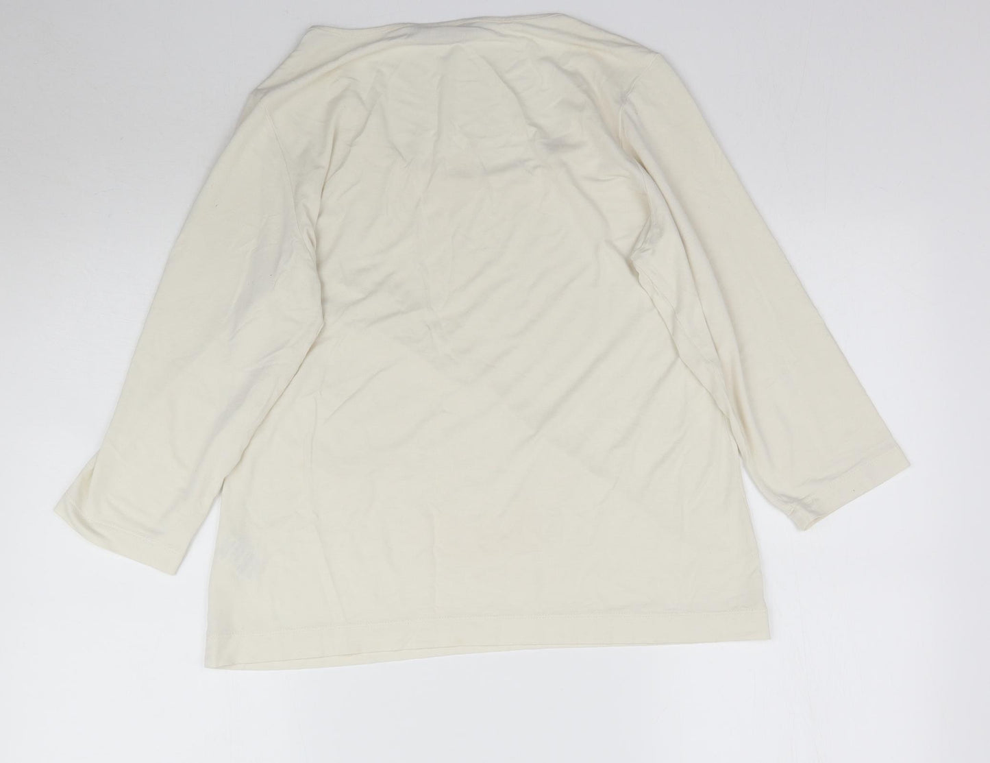 Marks and Spencer Womens Ivory   Basic T-Shirt Size 14