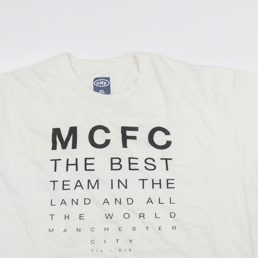 City Mens White    T-Shirt Size XL