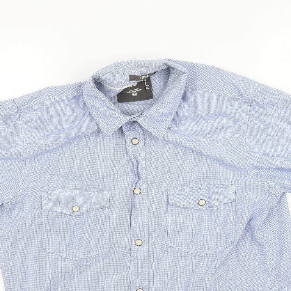 H&M Mens Blue    Button-Up Size S